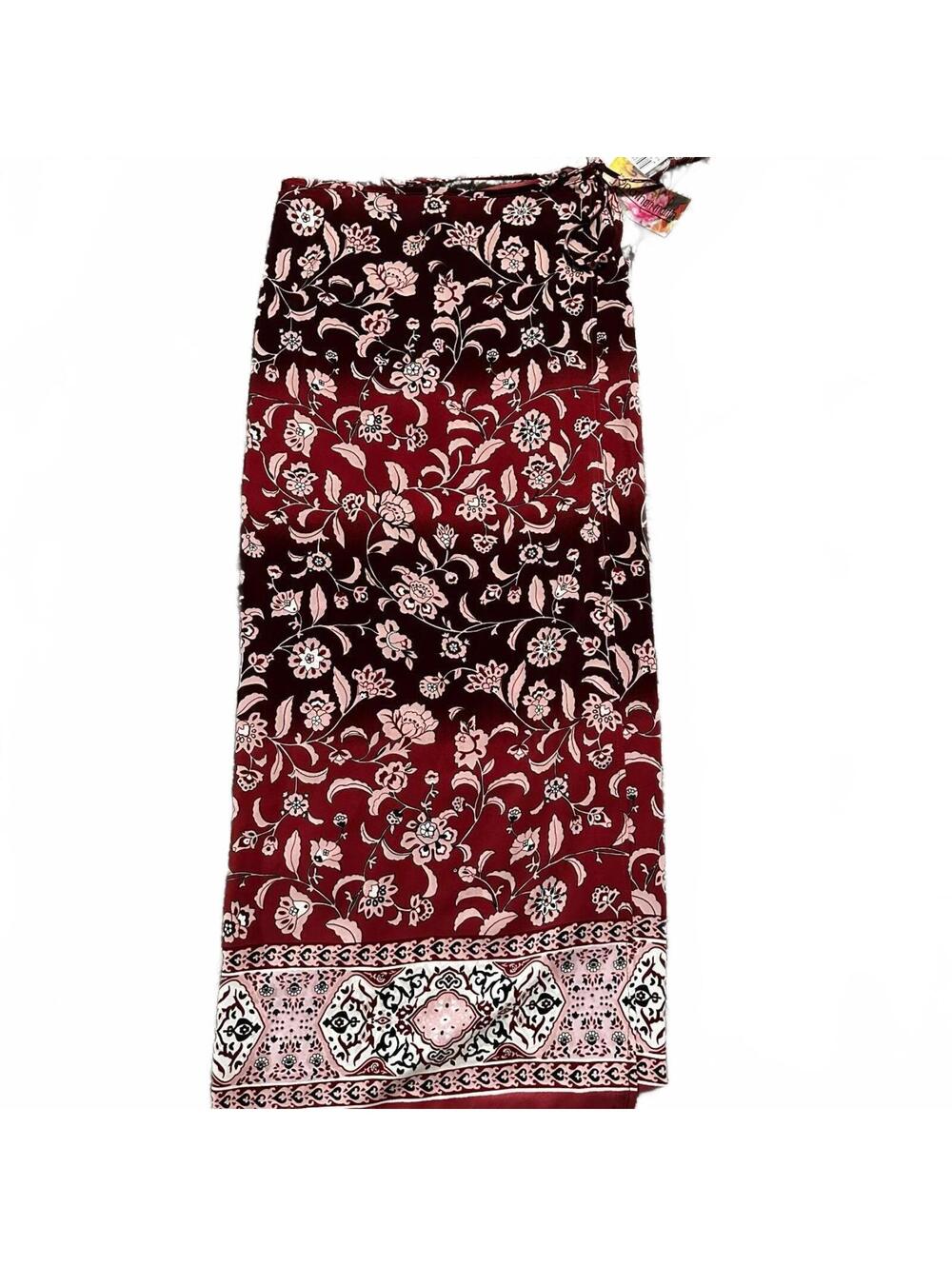 90s Deadstock Johnathan Martin Floral Wrap Maxi Skirt Size M